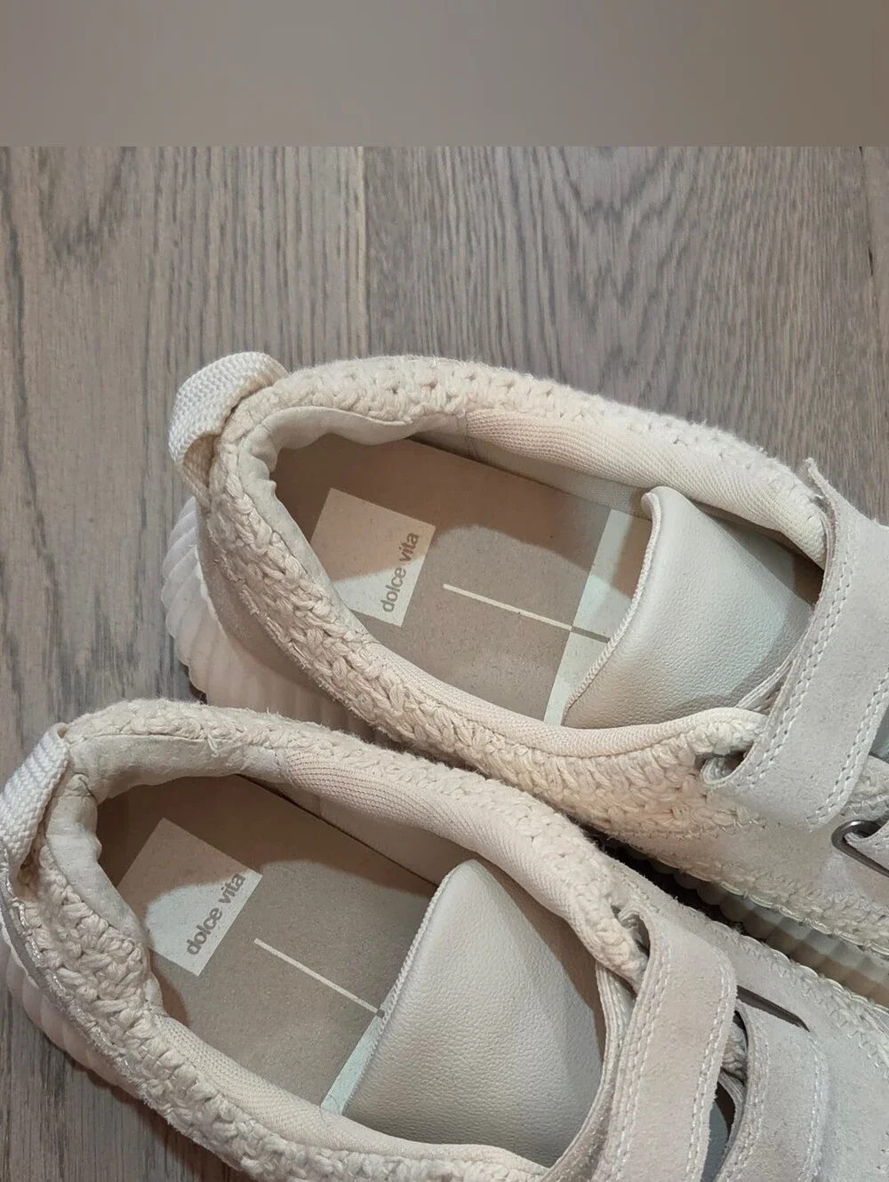 Dolce Vita Demo Sandstone Knit Suede Leather Platform Sneakers